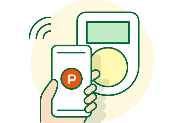 電子マネー交換イラスト